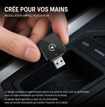 Adaptateur sans fil TurboChared® Mini Cube 3.0 pour CarPlay et Android Auto