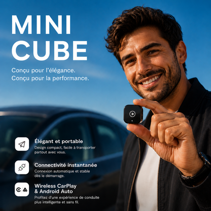 Adaptateur sans fil TurboChared® Mini Cube 3.0 pour CarPlay et Android Auto