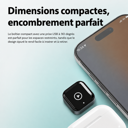 Adaptateur sans fil TurboChared® Mini Cube 3.0 pour CarPlay et Android Auto