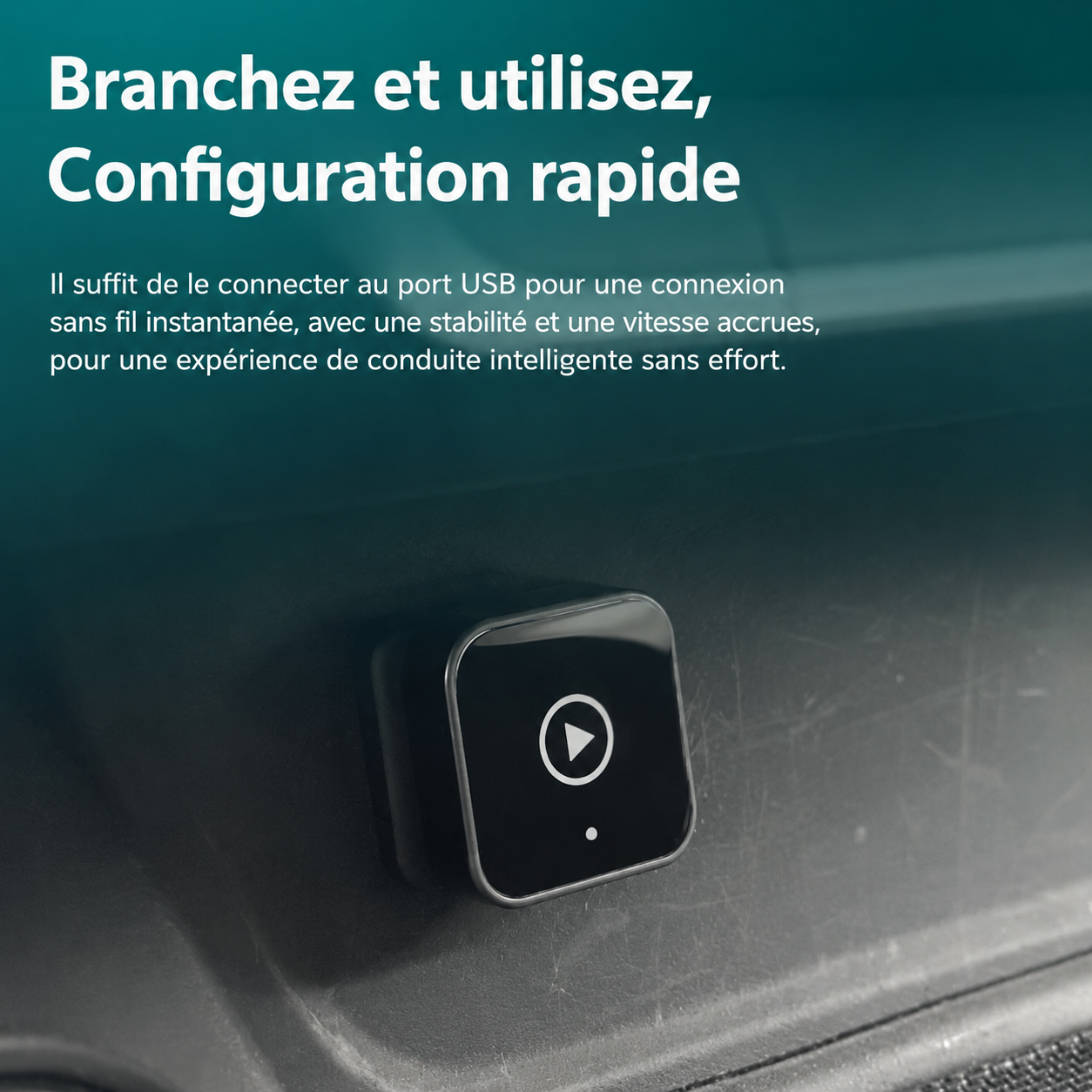 Adaptateur sans fil TurboChared® Mini Cube 3.0 pour CarPlay et Android Auto