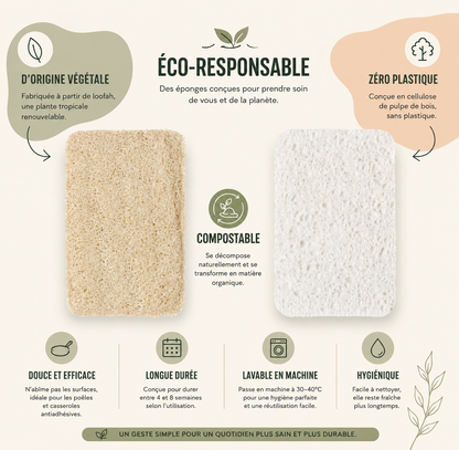 Éponges à récurer sans plastique