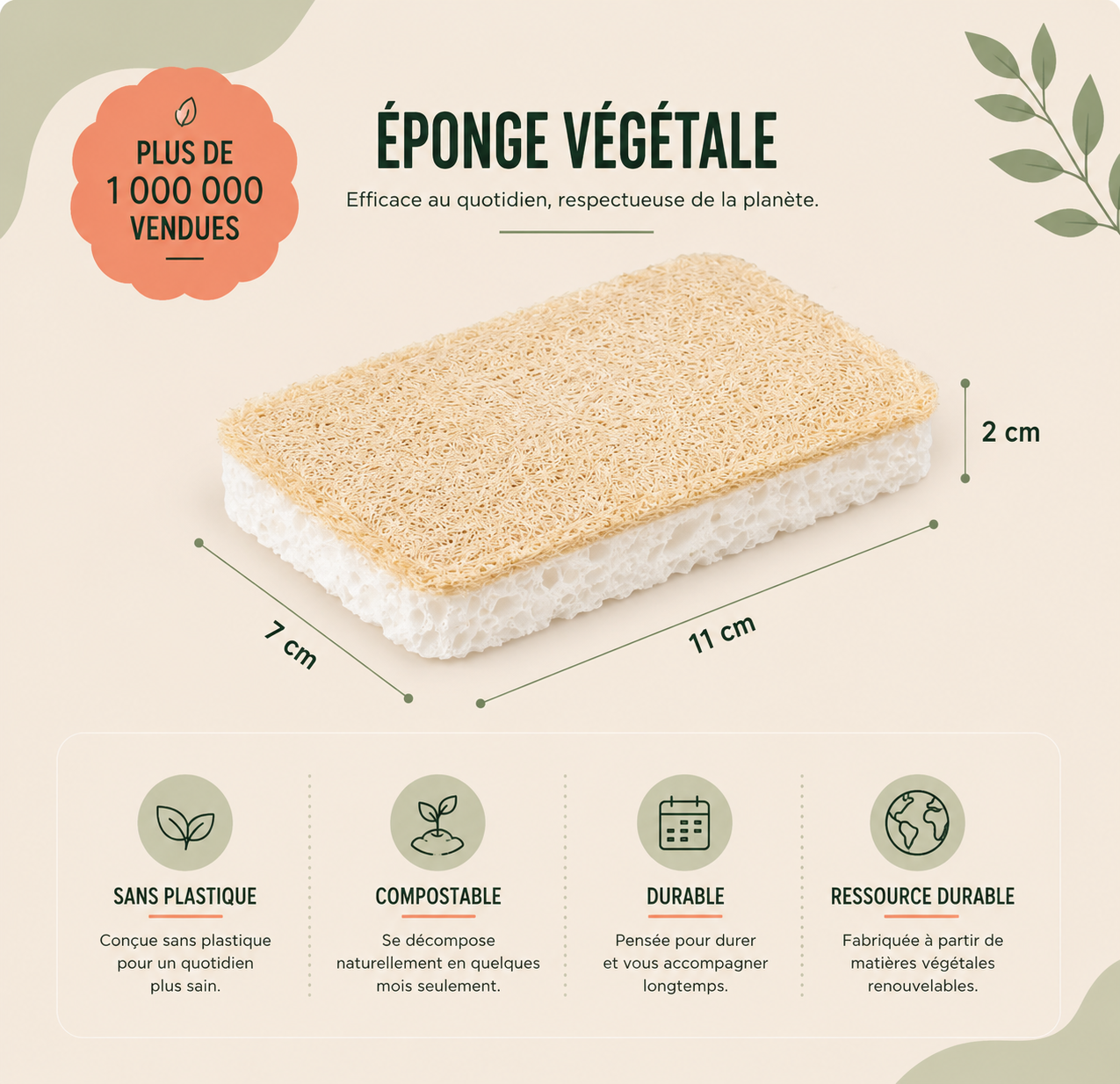 Éponges à récurer sans plastique