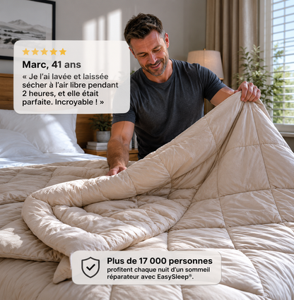 Couverture EasySleep® – La couette 2-en-1 à séchage rapide qui rend le linge de lit inutile.