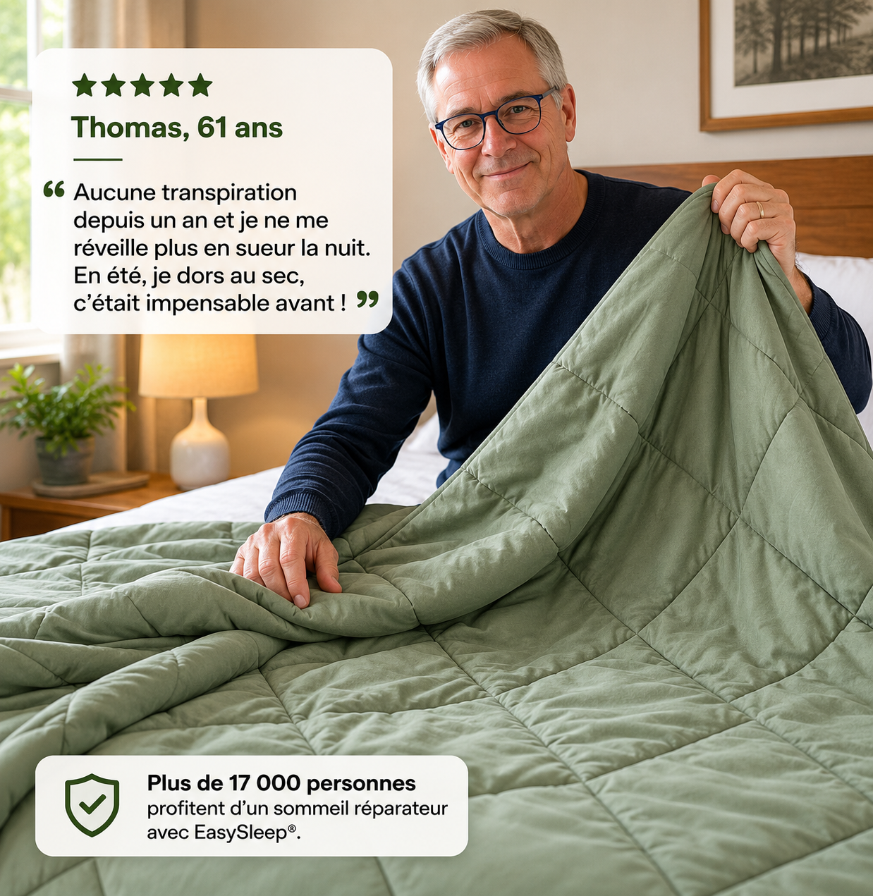 Couverture EasySleep® – La couette 2-en-1 à séchage rapide qui rend le linge de lit inutile.