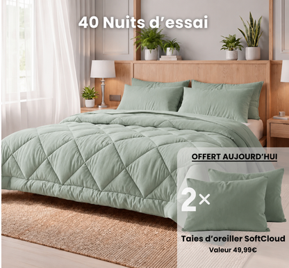 Couverture EasySleep® – La couette 2-en-1 à séchage rapide qui rend le linge de lit inutile.