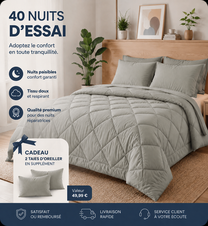 Couverture EasySleep® – La couette 2-en-1 à séchage rapide qui rend le linge de lit inutile.