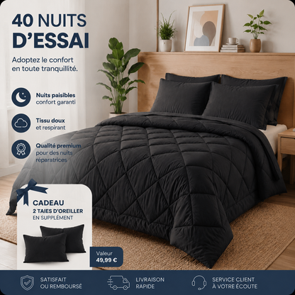 Couverture EasySleep® – La couette 2-en-1 à séchage rapide qui rend le linge de lit inutile.