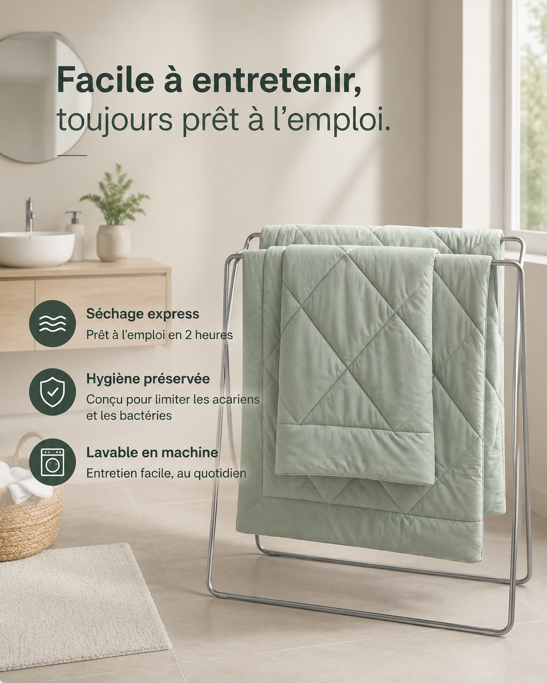 Couverture EasySleep® – La couette 2-en-1 à séchage rapide qui rend le linge de lit inutile.