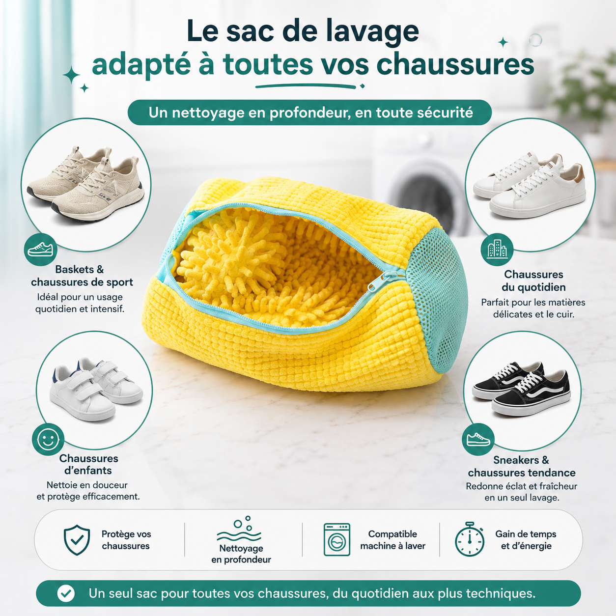 TurboChared - Sac de Lavage pour Chaussures