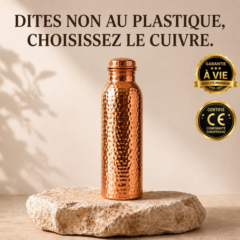 Gourde en Cuivre – TurboChared™ | L’Eau Purifiée Naturellement, Sans Plastique