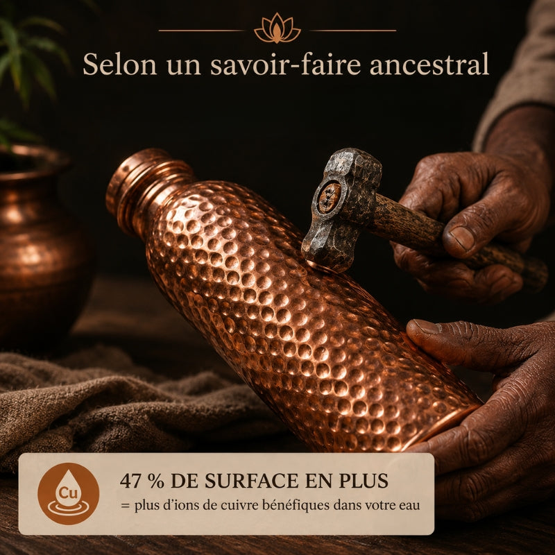 Gourde en Cuivre – TurboChared™ | L’Eau Purifiée Naturellement, Sans Plastique